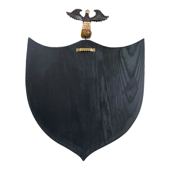 Vintage Red, White & Blue Hand Carved Wooden Liberty Shield w/Eagle 13.5” x 10” - Picture 6 of 7
